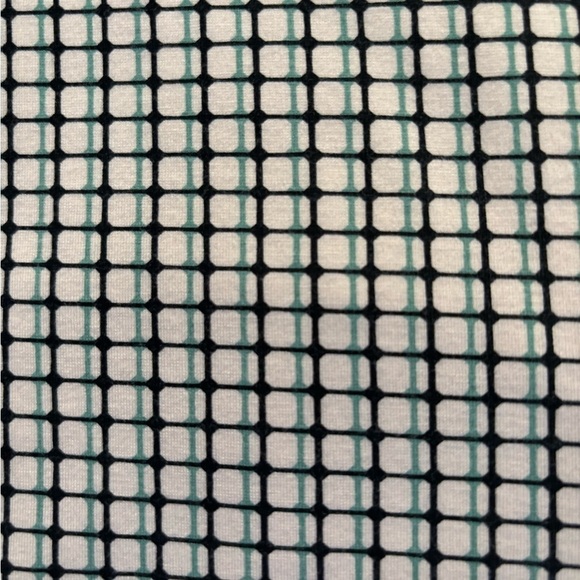 Betabrand Plaid Yoga Dress Pant LP Cream Navy Mint Green Pull On Style Straight - Picture 4 of 5